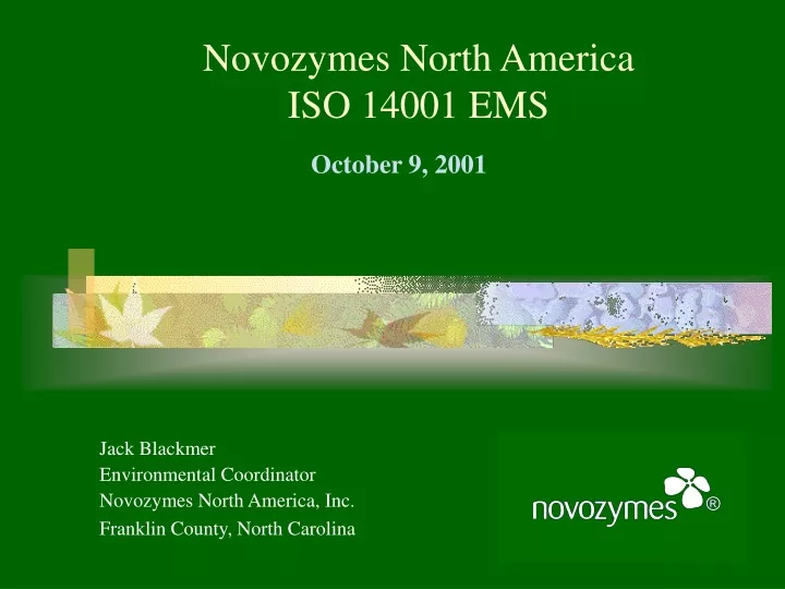 novozymes north america iso 14001 ems