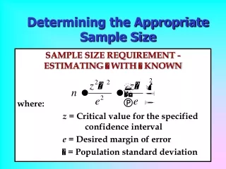 Determining the Appropriate Sample Size