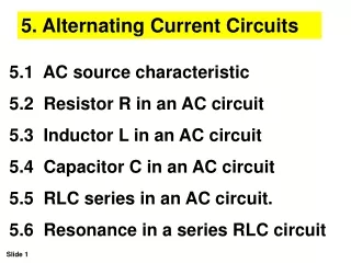 5. Alternating Current Circuits