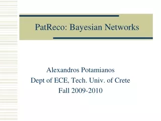 PatReco: Bayesian Networks