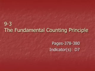 9-3  The Fundamental Counting Principle
