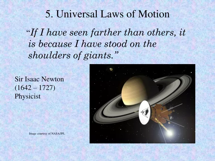 5 universal laws of motion