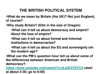 THE BRITISH POLITICAL SYSTEM