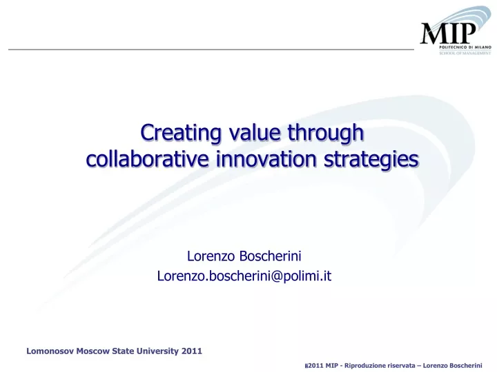 creating value through collaborative innovation strategies