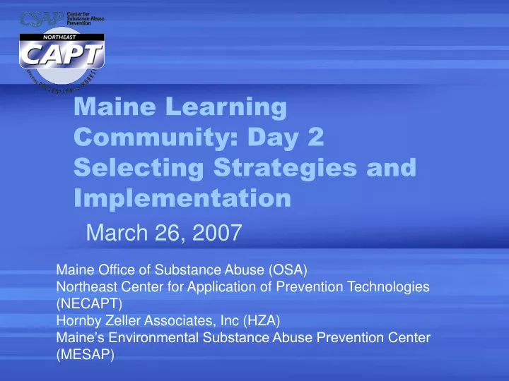 maine learning community day 2 selecting strategies and implementation