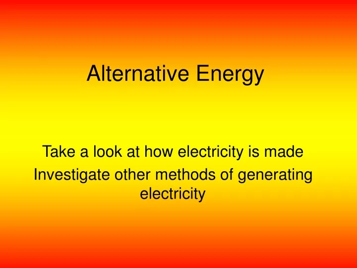 alternative energy