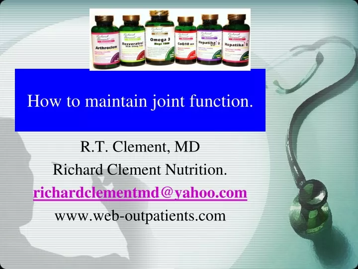 how to maintain joint function
