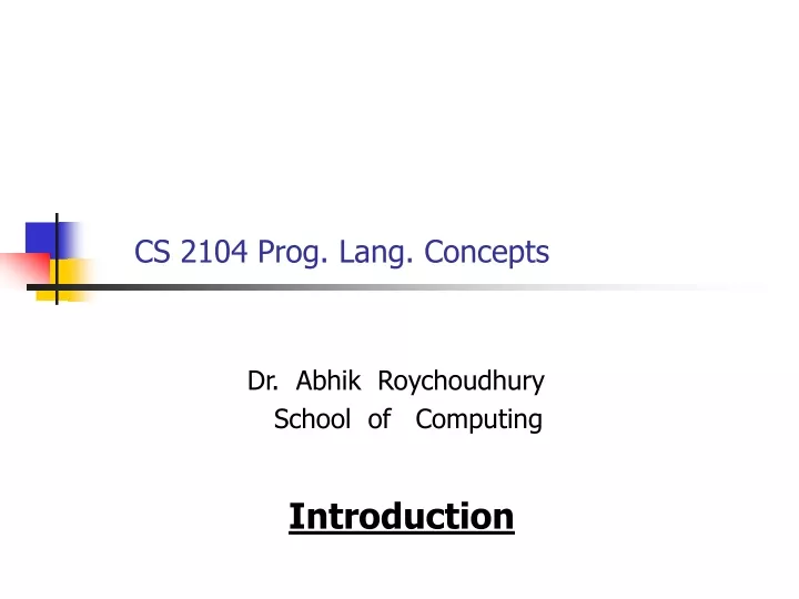 cs 2104 prog lang concepts