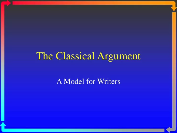 the classical argument