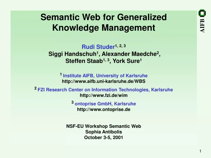 semantic web for generalized knowledge management