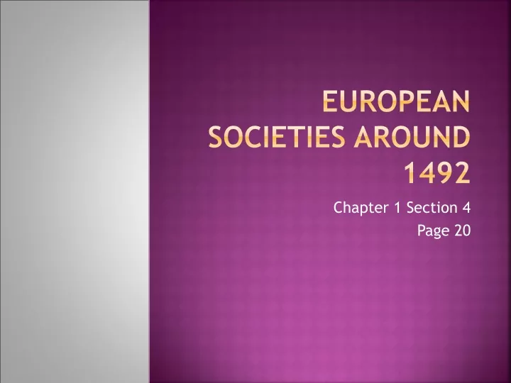european societies around 1492