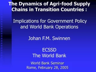 World Bank Seminar Rome, February 28,  2005