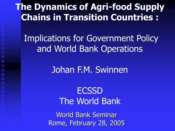 world bank seminar rome february 28 2005