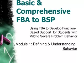 Basic &amp; Comprehensive FBA to BSP