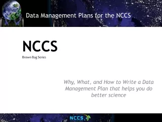 Data Management Plans for the NCCS