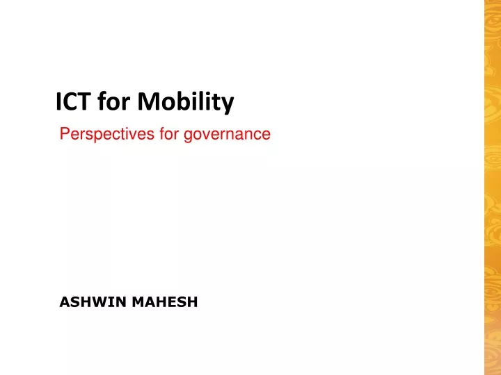 ict for mobility