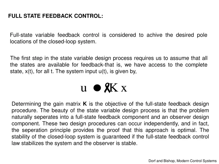 full state feedback control