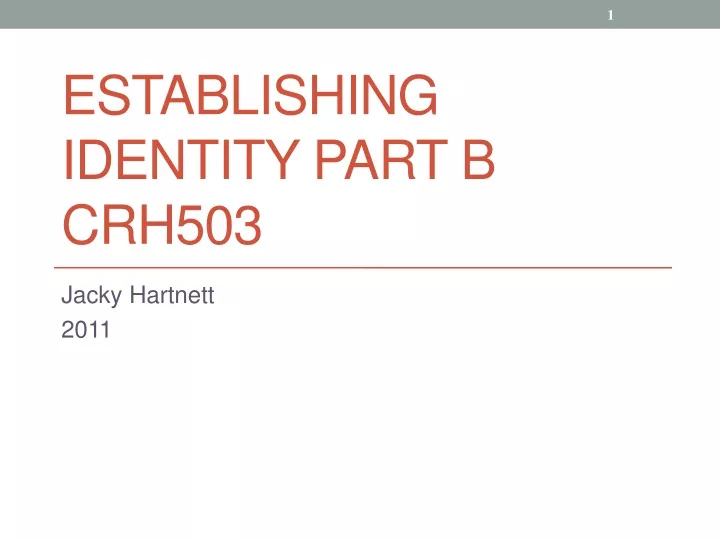 establishing identity part b crh503