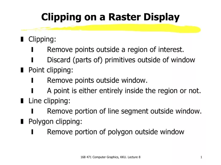 clipping on a raster display