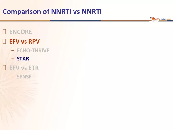 comparison of nnrti vs nnrti