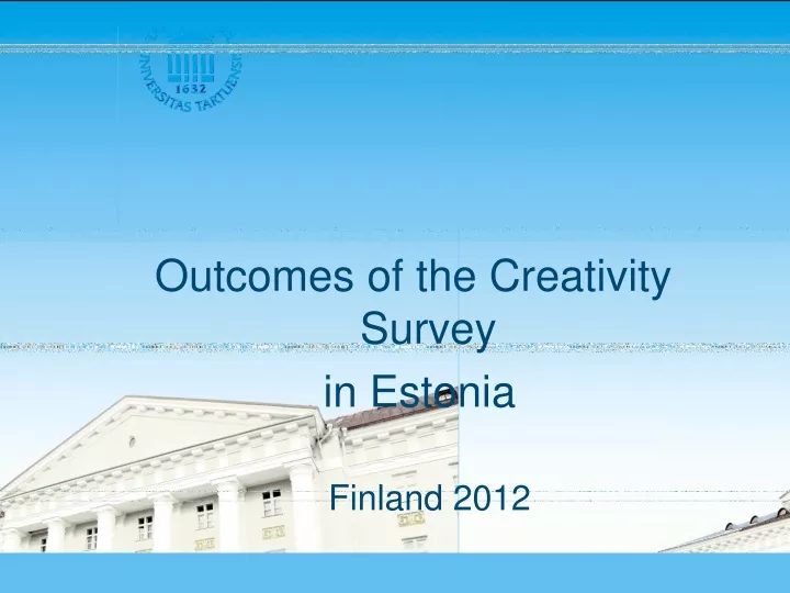 outcomes of the creativity survey in estonia