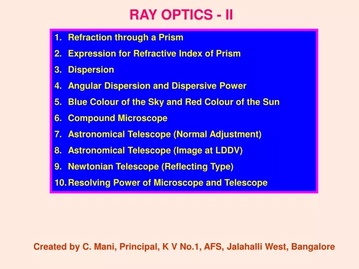 ray optics ii