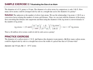 SAMPLE EXERCISE 2.1  Illustrating the Size of an Atom