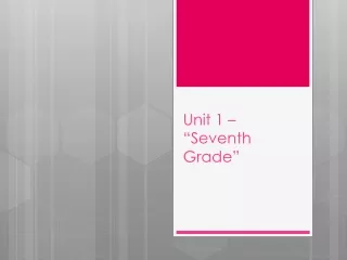 Unit  1 – “Seventh Grade”