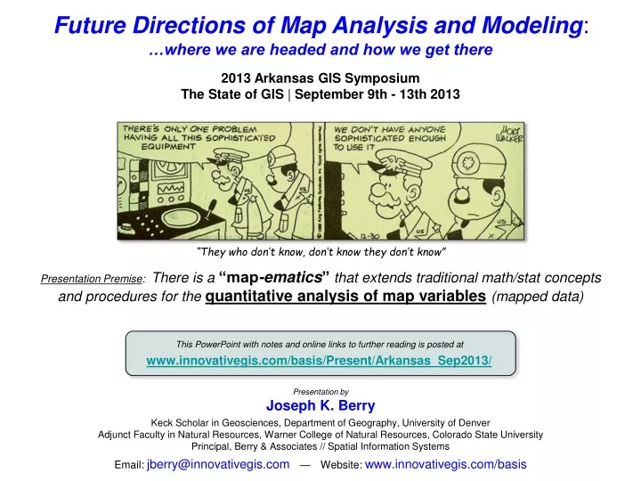 future directions of map analysis and modeling