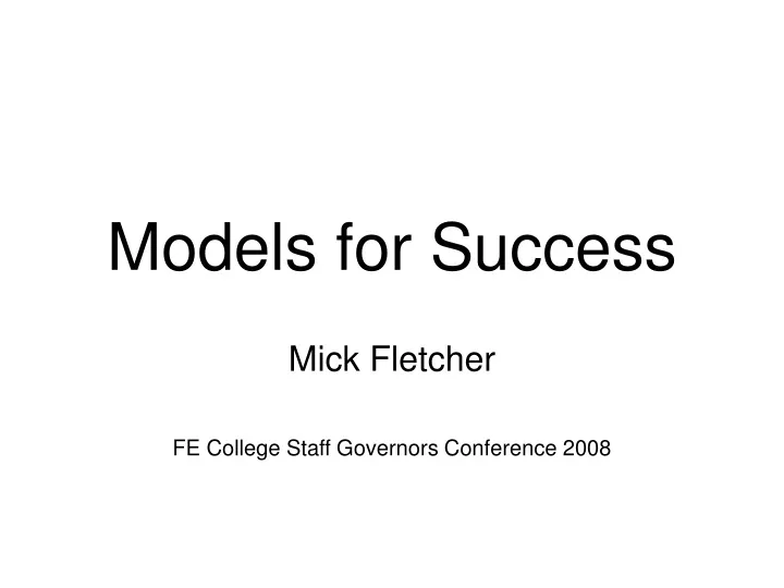 models for success