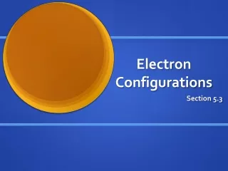 Electron Configurations