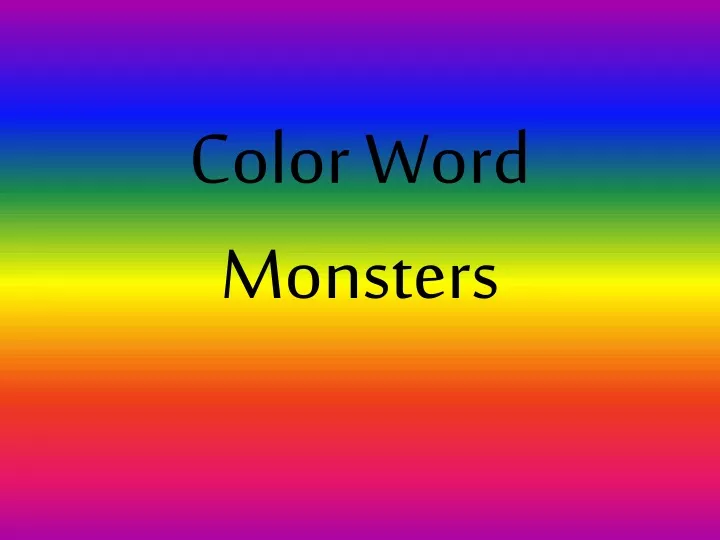 color word monsters