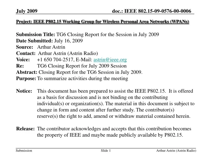 project ieee p802 15 working group for wireless