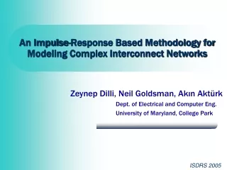 An Impulse-Response Based Methodology for Modeling Complex Interconnect Networks