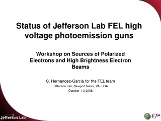 Status of Jefferson Lab FEL high voltage photoemission guns