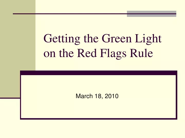 getting the green light on the red flags rule