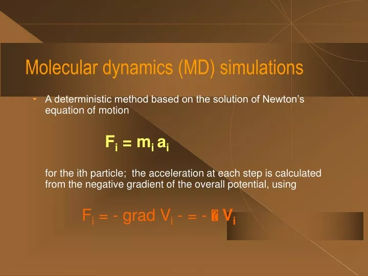 molecular dynamics md simulations