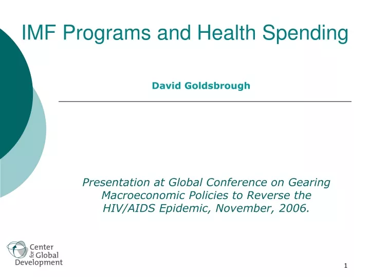 imf programs and health spending