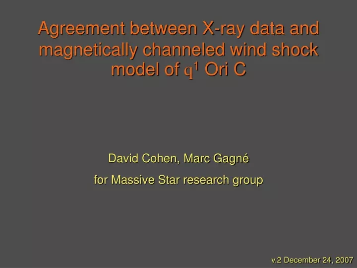 agreement between x ray data and magnetically