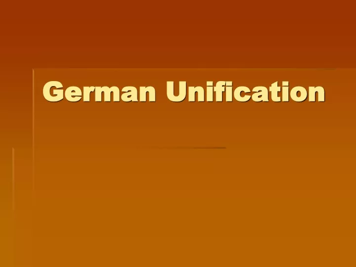 german unification
