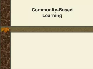 Community-Based  Learning
