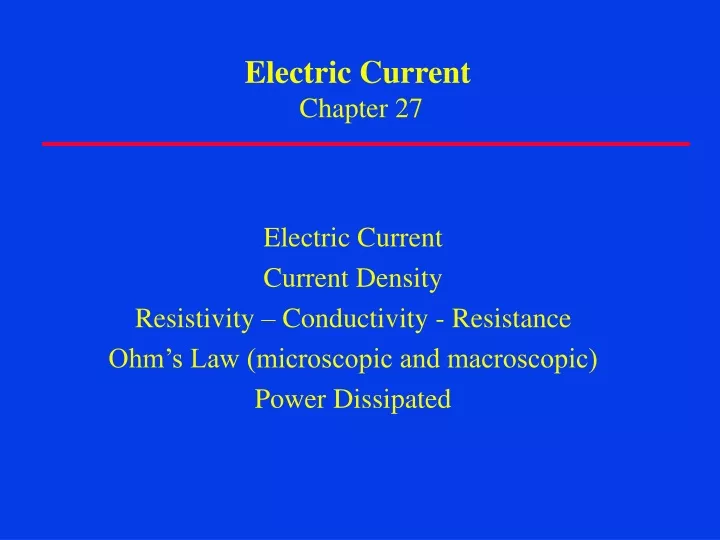 electric current chapter 27