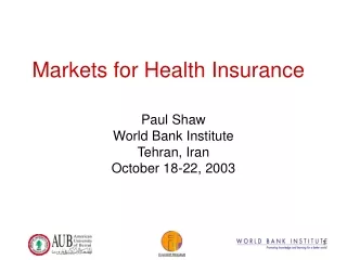 Markets for Health Insurance