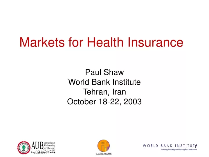 markets for health insurance