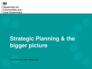 Strategic Planning &amp; the bigger picture