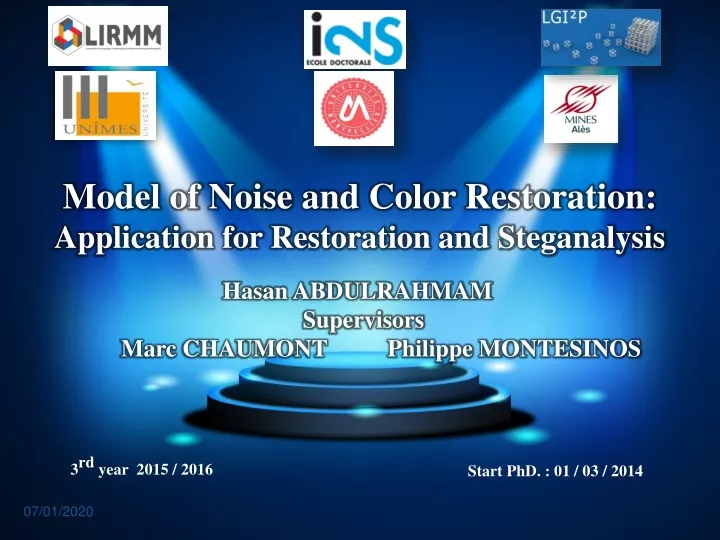 model of noise and color restoration application