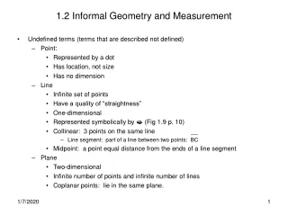 1.2 Informal Geometry and Measurement
