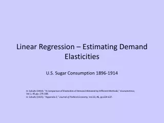 Linear Regression – Estimating Demand Elasticities
