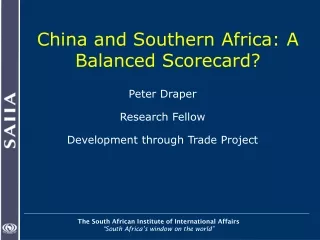 China and Southern Africa: A Balanced Scorecard?