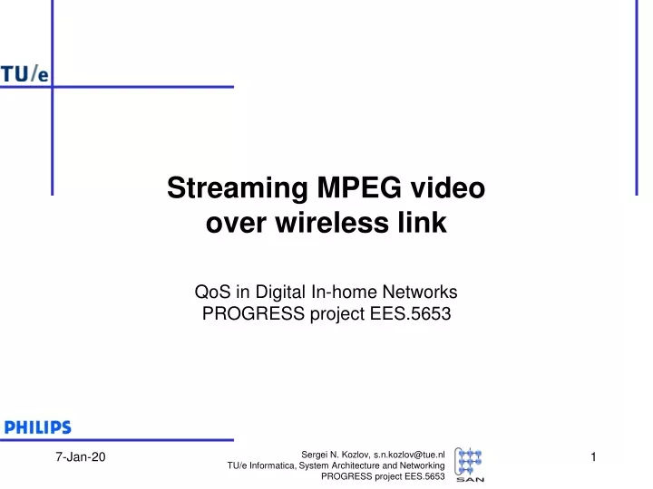 streaming mpeg video over wireless link